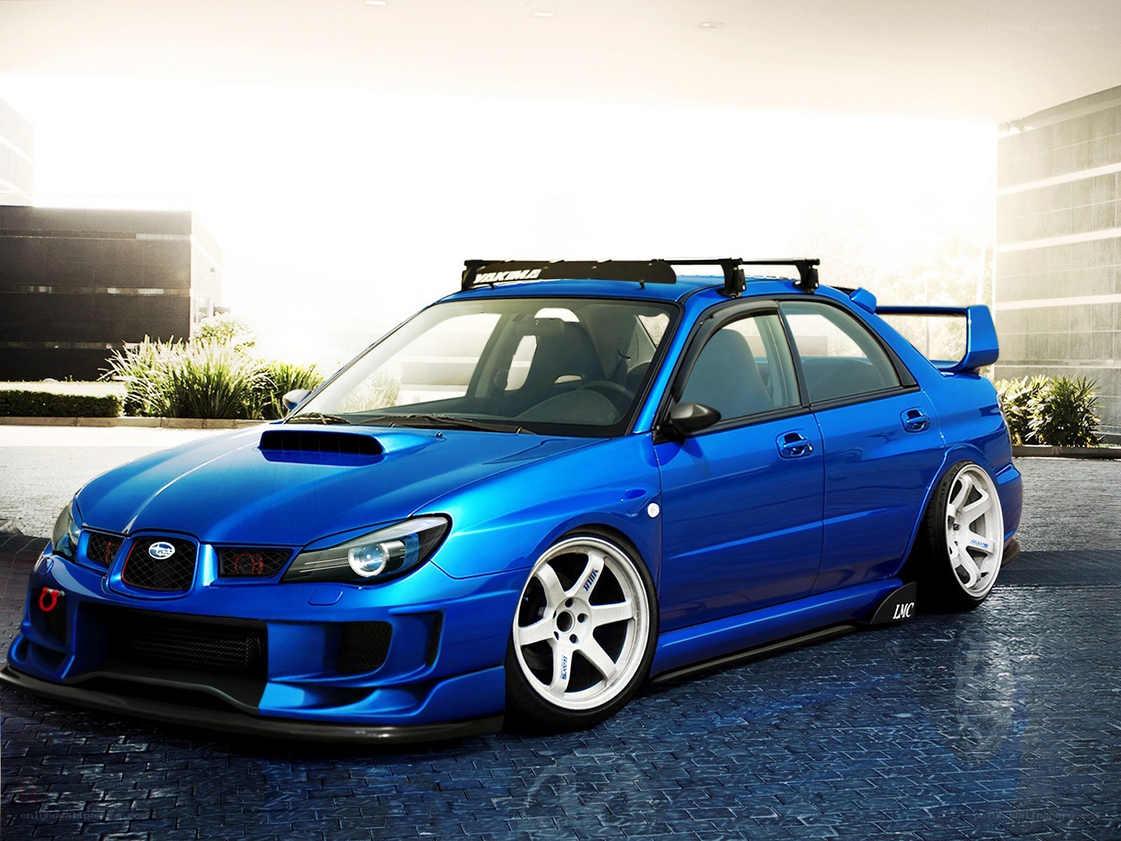 blue subaru wrx sti sedan