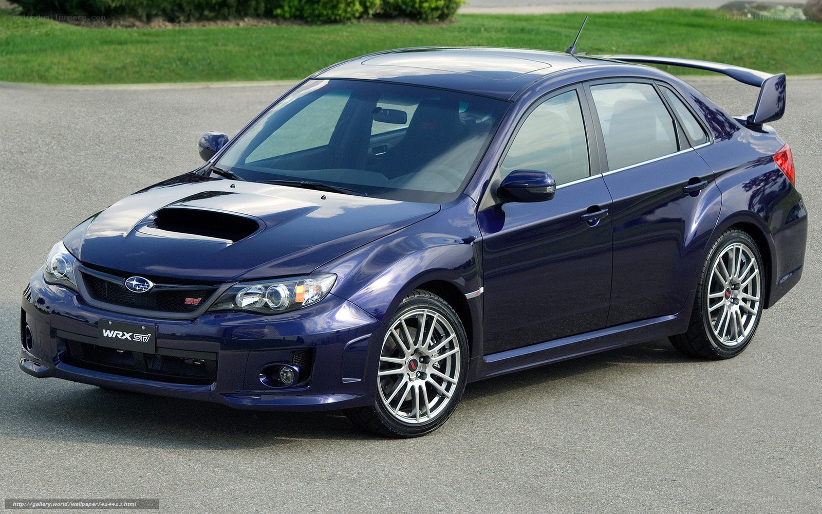 Blue Subaru WRX STI sedan