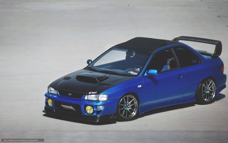 blue subaru wrx with hood scoop