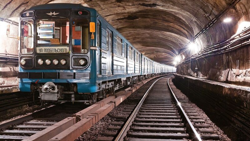 Blue Subway Train — Dramatic