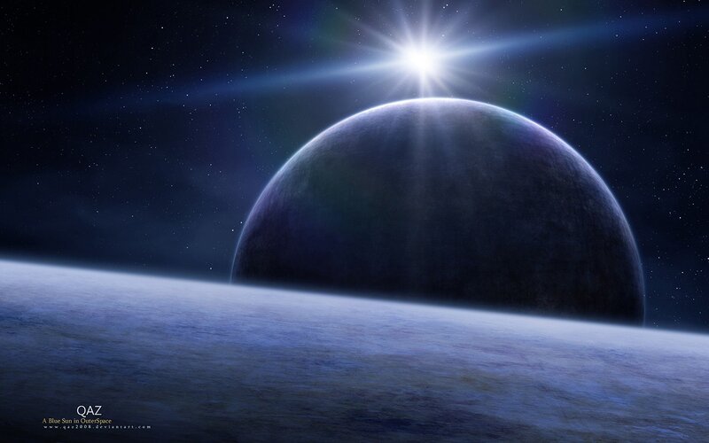 Blue Sun in Outer Space