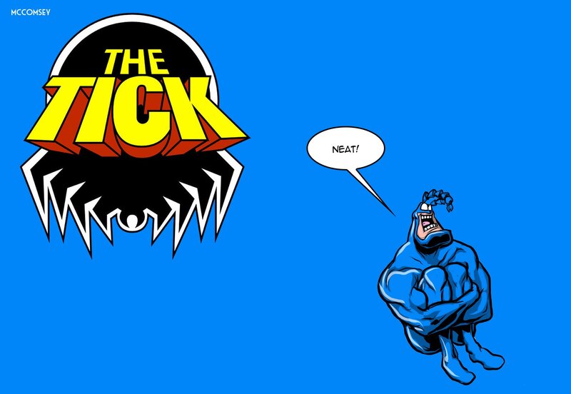 Blue Superhero Character — Humorous