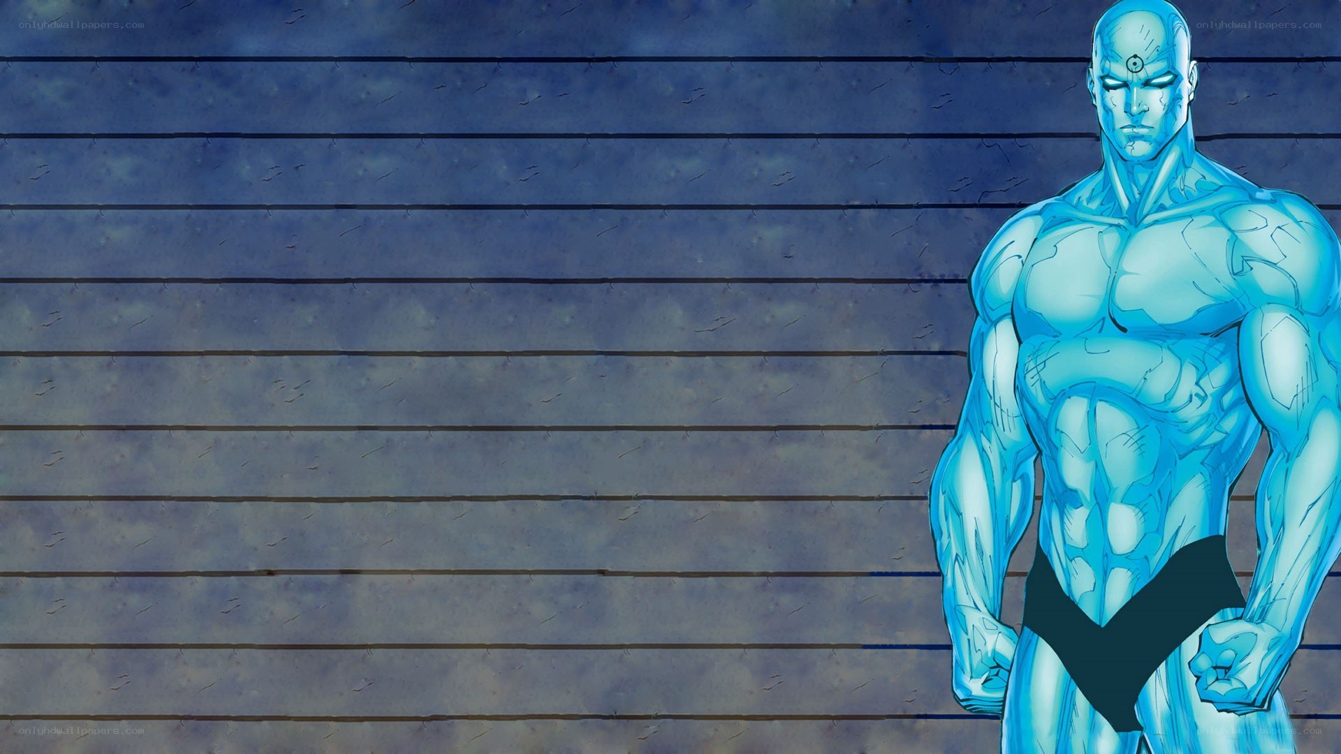 Blue superhero character