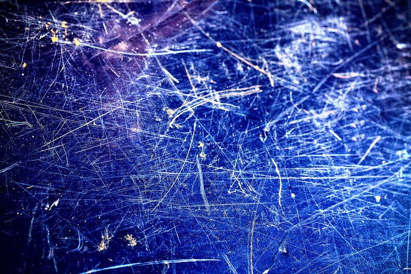 blue surface with scratches