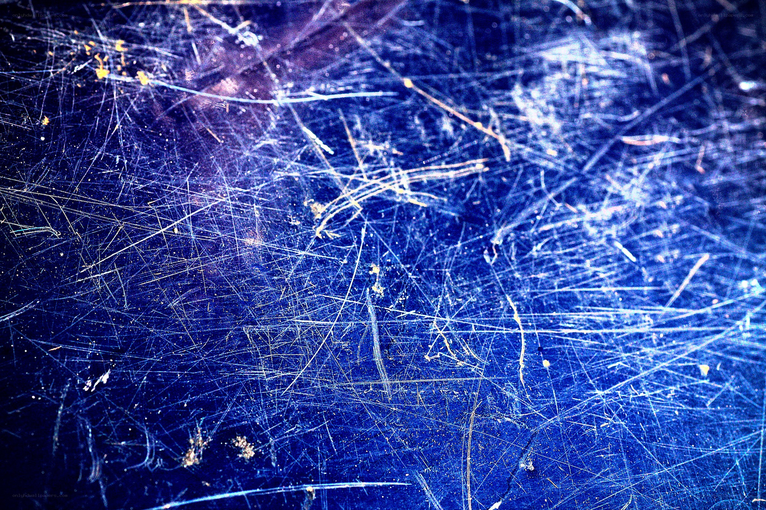 blue surface with scratches