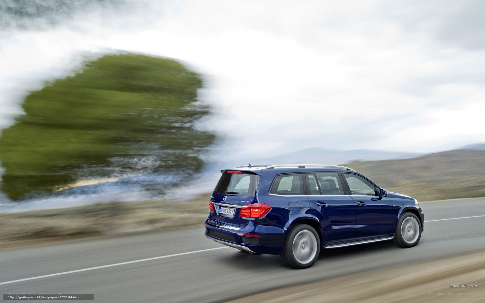 blue suv on a road