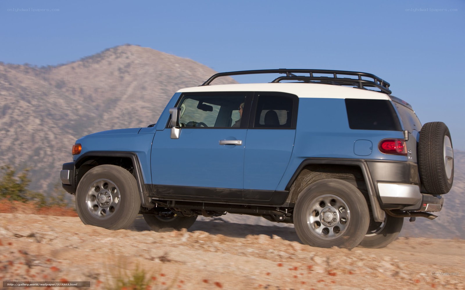 blue suv on dirt road