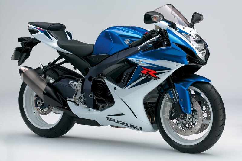 Blue Suzuki GSX-R motorcycle