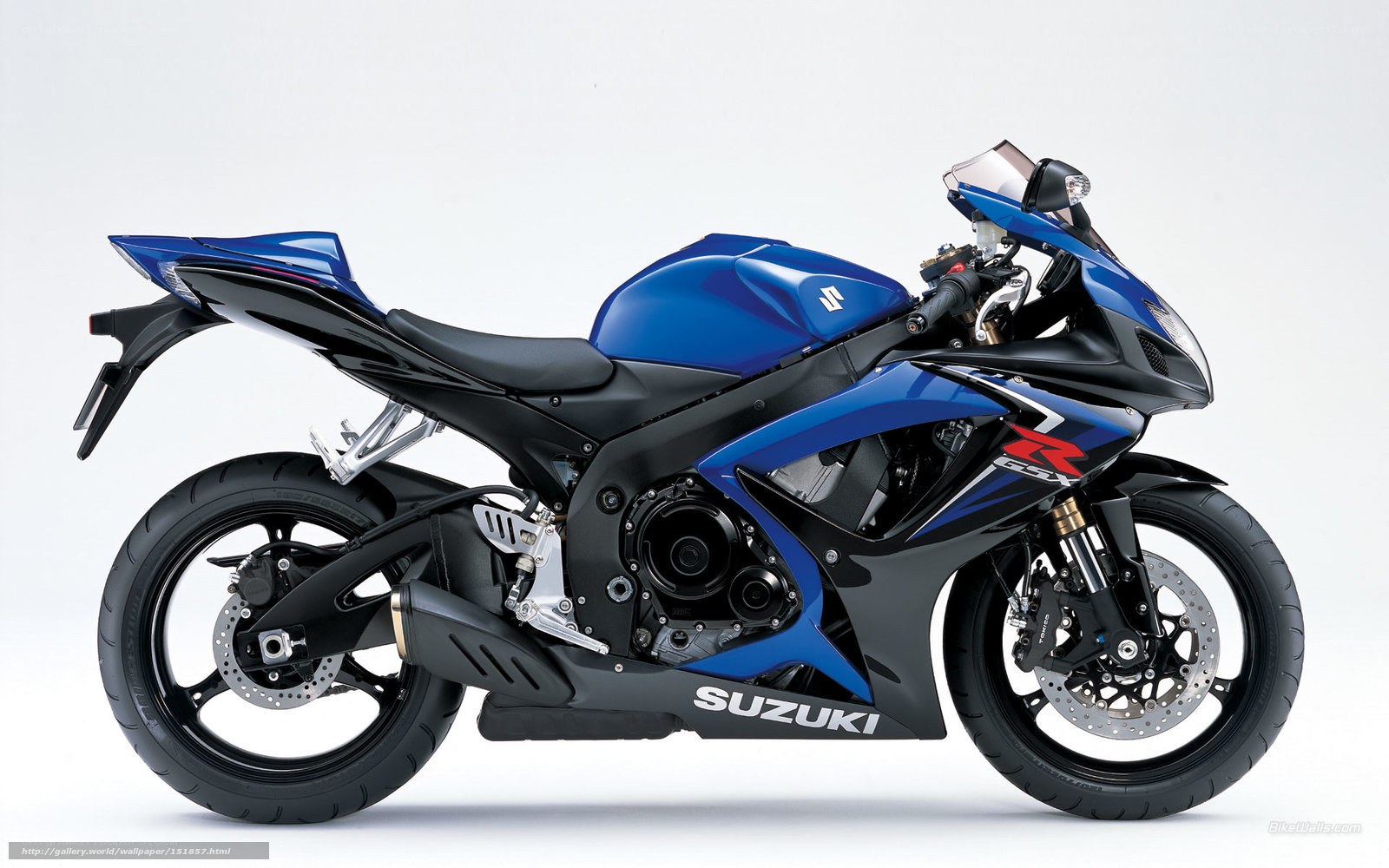 Blue Suzuki GSX-R sportbike