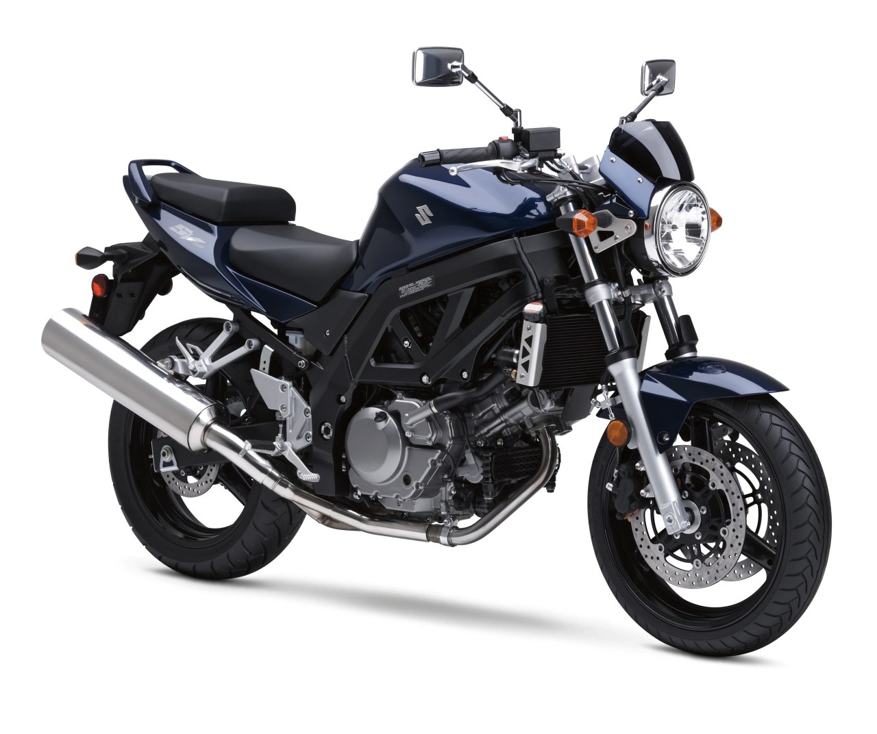 Blue Suzuki motorcycle