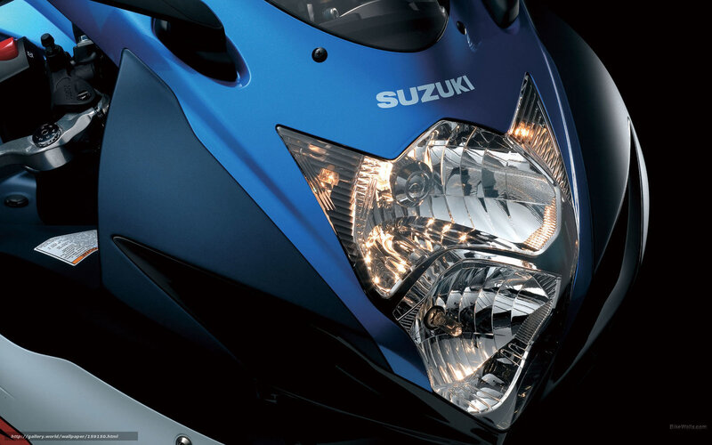 Blue Suzuki Motorcycle — Dramatic, Photograph, Headlight, Windshield