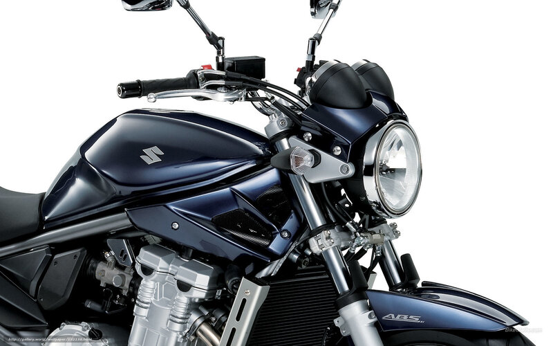 Blue Suzuki motorcycle front view
