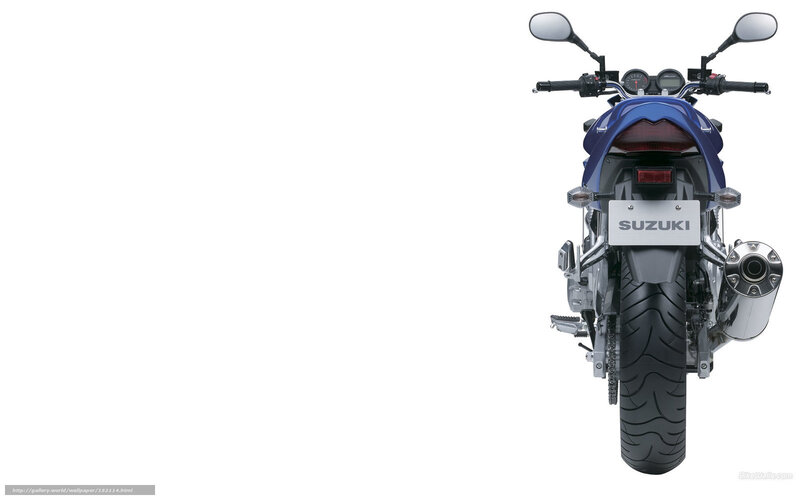 Blue Suzuki Motorcycle — Neutral, Photograph, Mirror