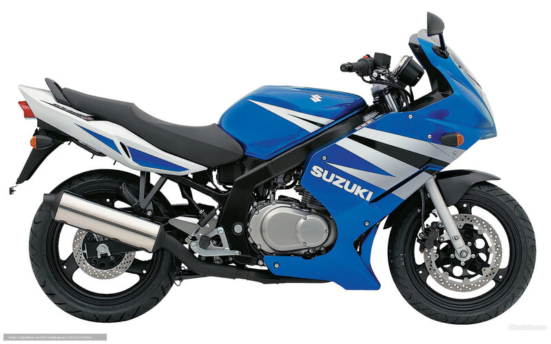 Blue Suzuki sport motorcycle
