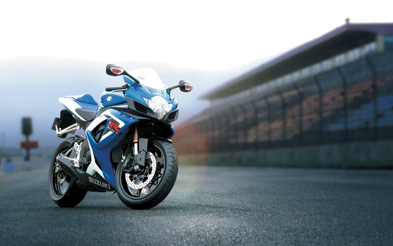 Blue Suzuki sport motorcycle