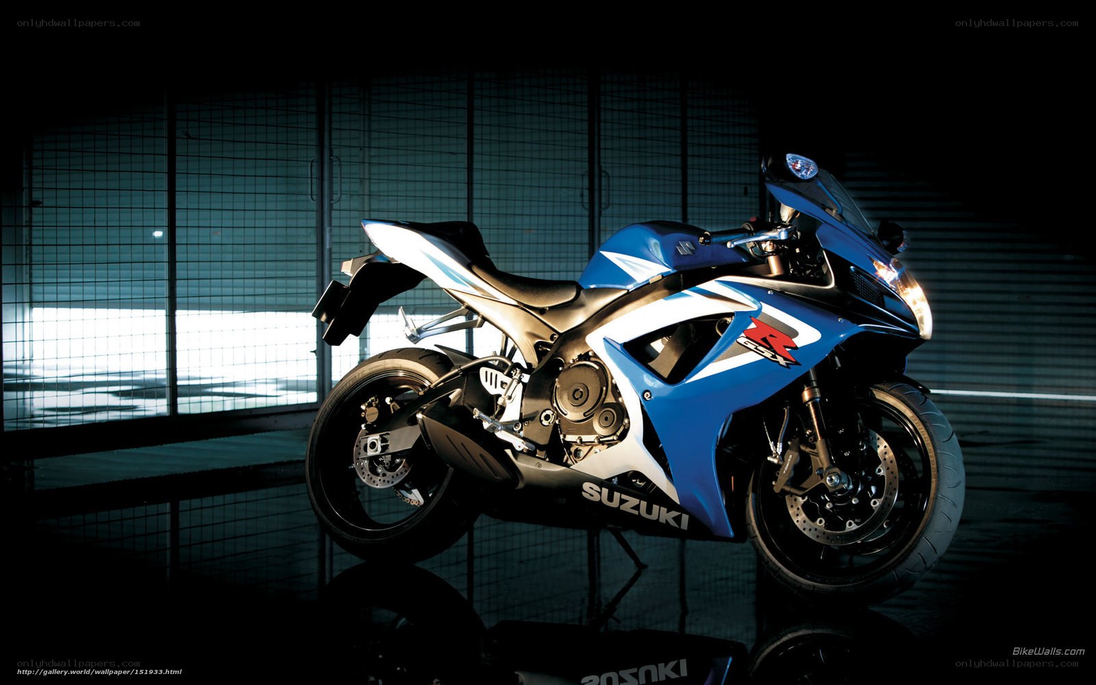 Blue Suzuki sport motorcycle