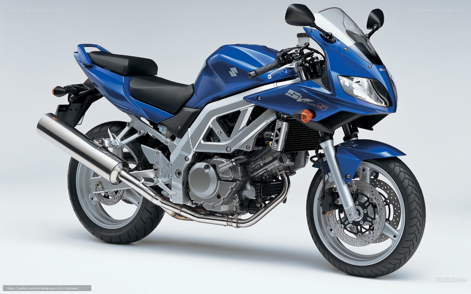 Blue Suzuki SV650 motorcycle