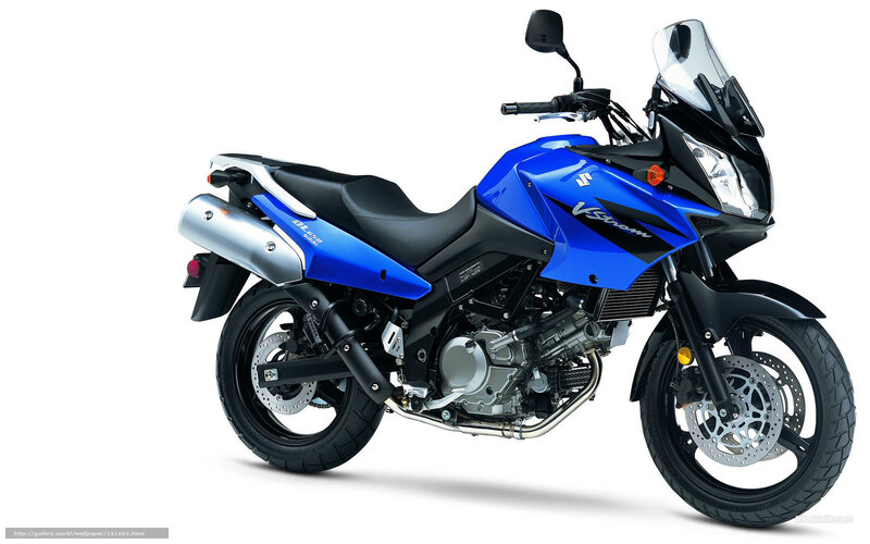 Blue Suzuki V-Strom Motorcycle — Neutral, Photograph