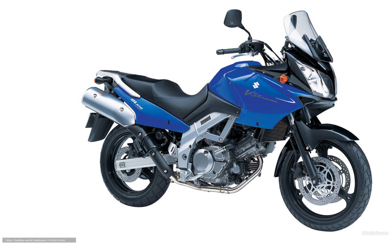 Blue Suzuki V-Strom Motorcycle — Neutral