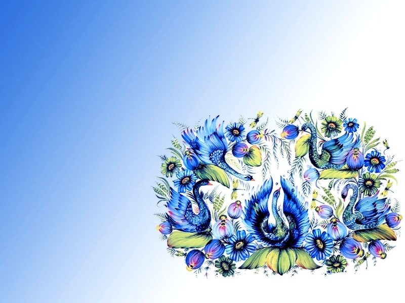 blue swans and flowers design