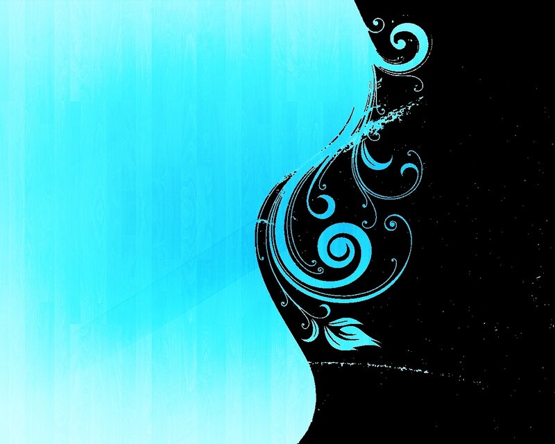 blue swirl design on black