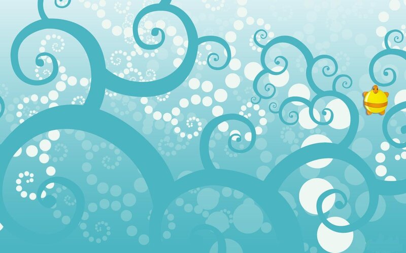 blue swirl pattern with duck