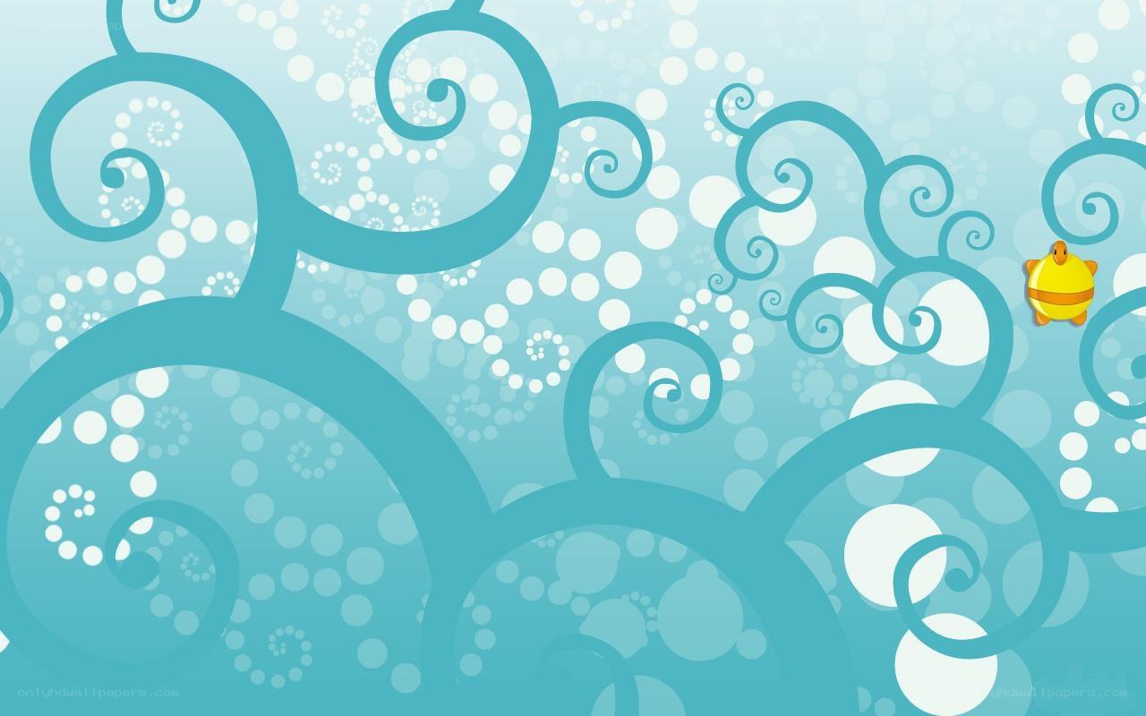 blue swirl pattern with duck