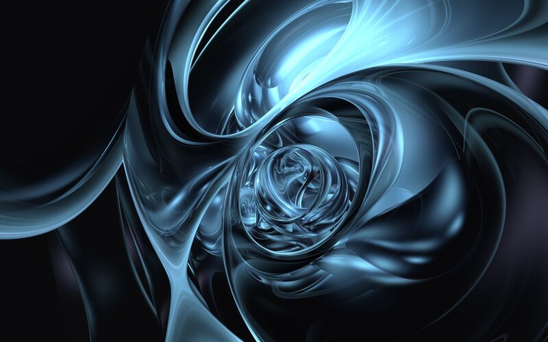 Blue Swirling Abstract Form