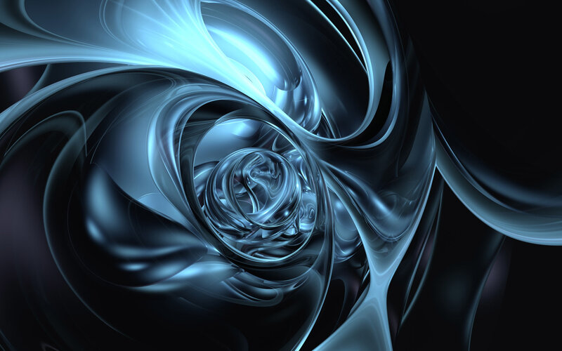 Blue Swirling Abstract Pattern — Dramatic, Digital Art