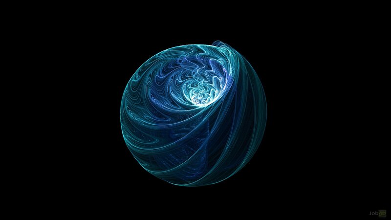 Blue Swirling Sphere — Abstract