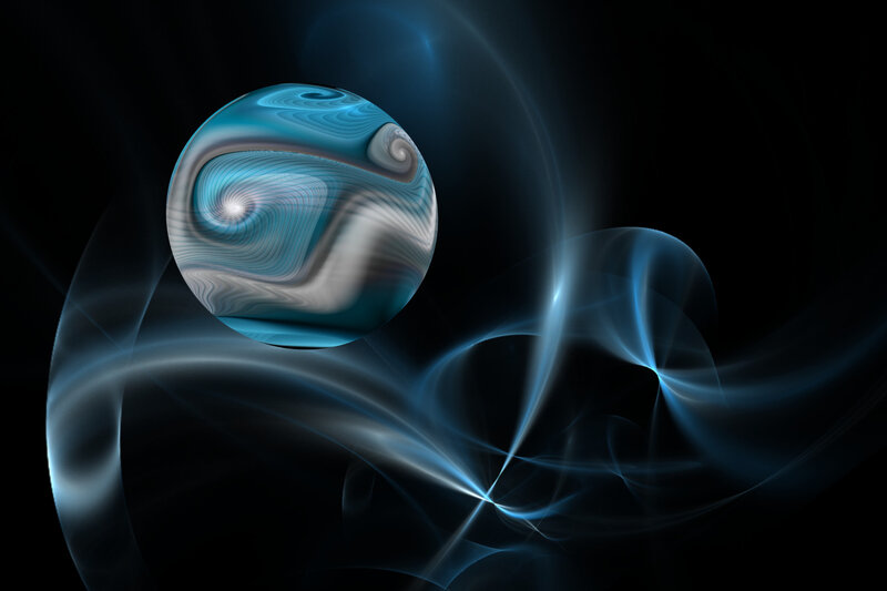 Blue Swirling Sphere