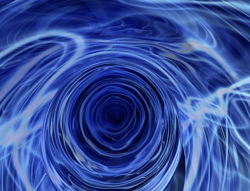 Blue Swirling Vortex — Dynamic, Abstract, Light