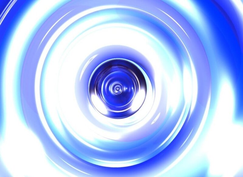 Blue Swirling Vortex — Dynamic, Abstract, Light, White