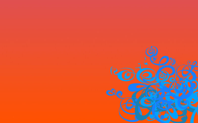 blue swirls on orange background