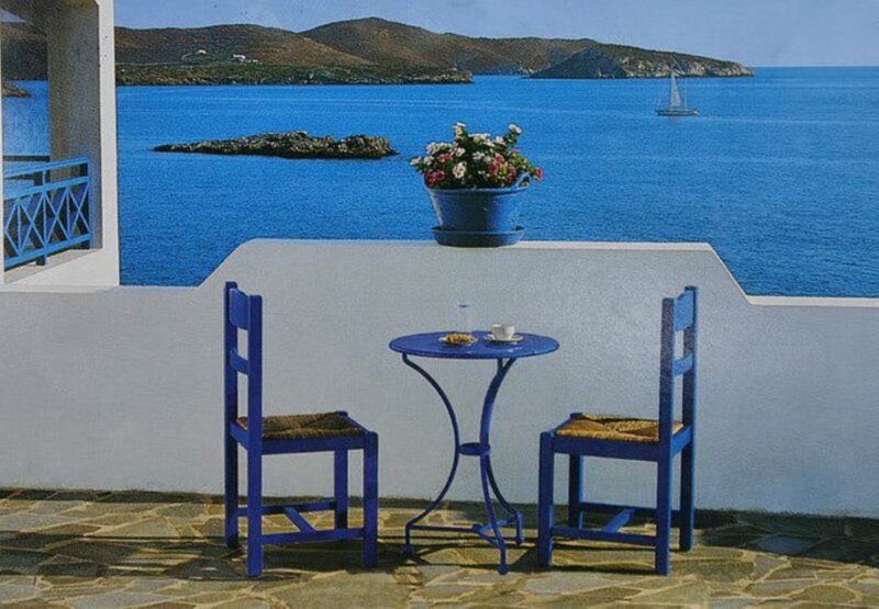 Blue Table on Balcony