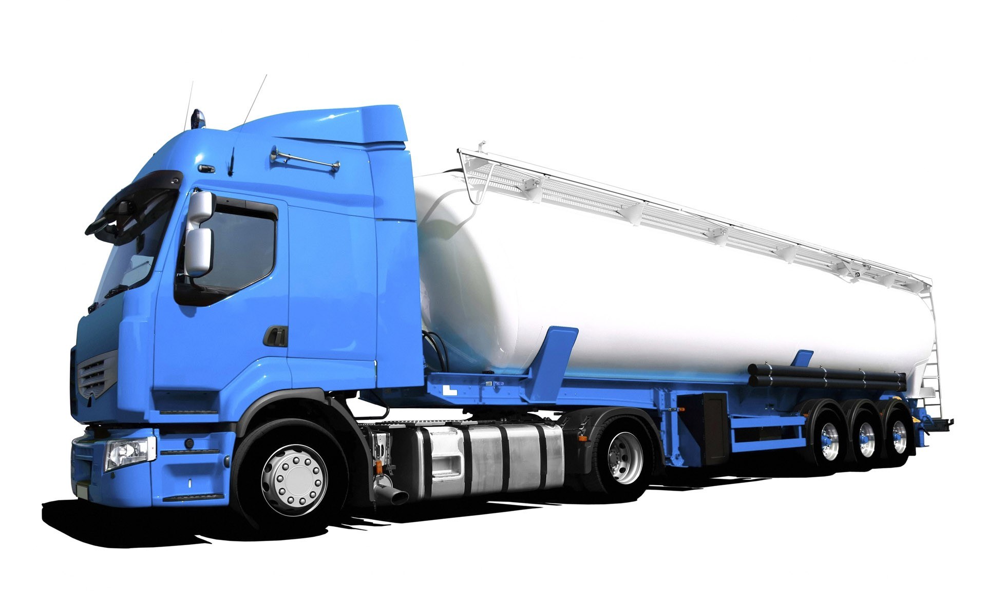 blue tanker truck