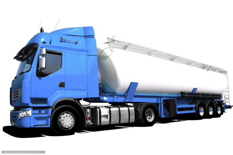 blue tanker truck