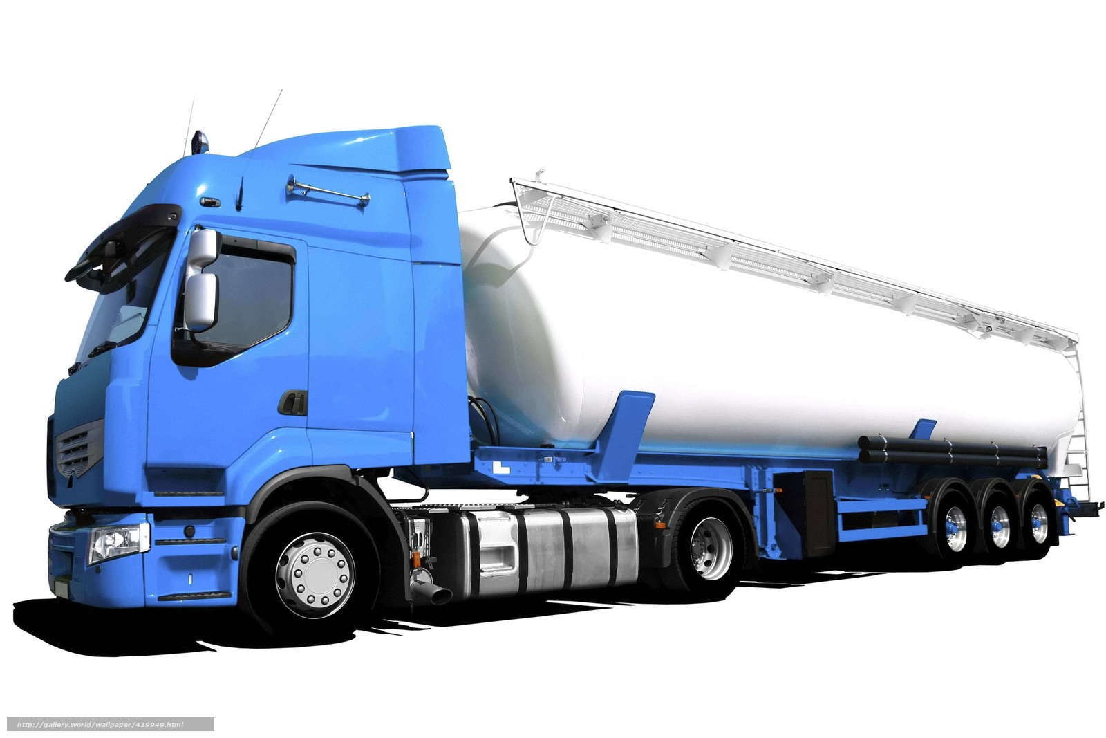 blue tanker truck