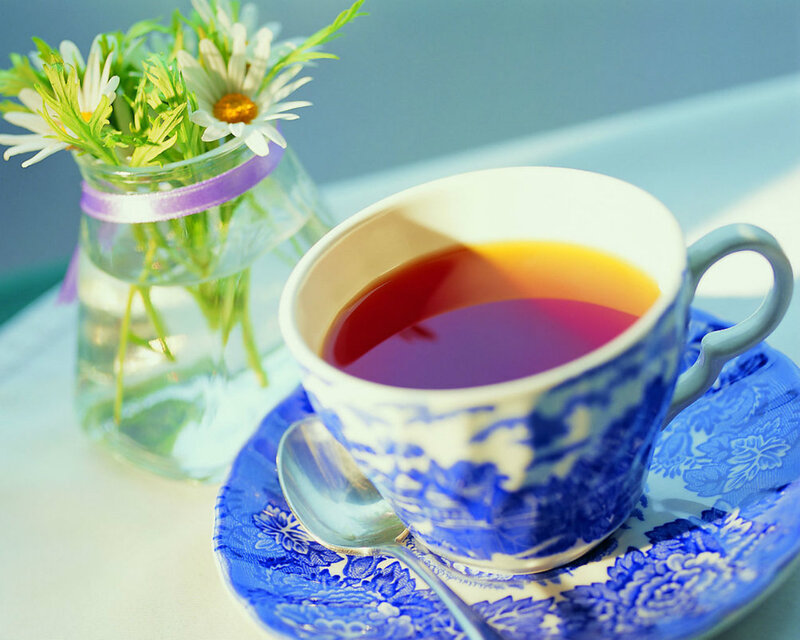 Blue Teacup with Tea