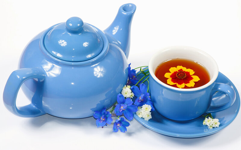 Blue Teapot and Cup