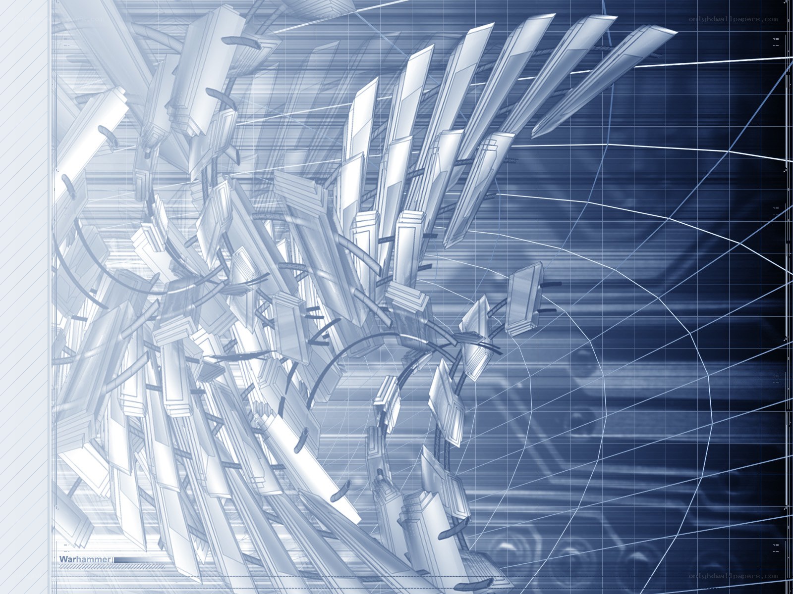 blue technical blueprint design