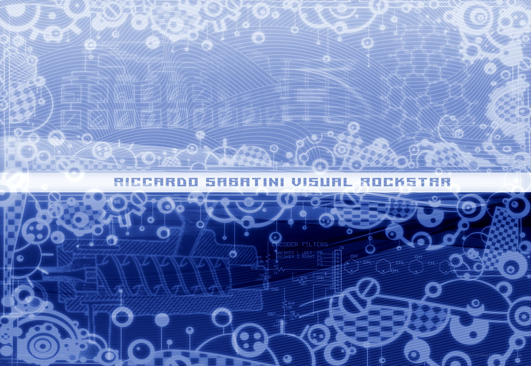 blue technical blueprint design