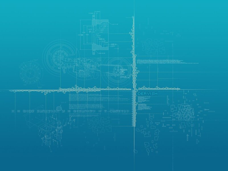 blue technical blueprint design