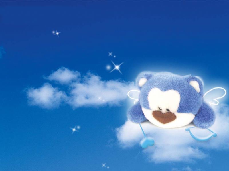 Blue teddy bear with wings