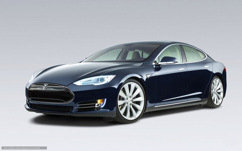 Blue Tesla Model S — Neutral