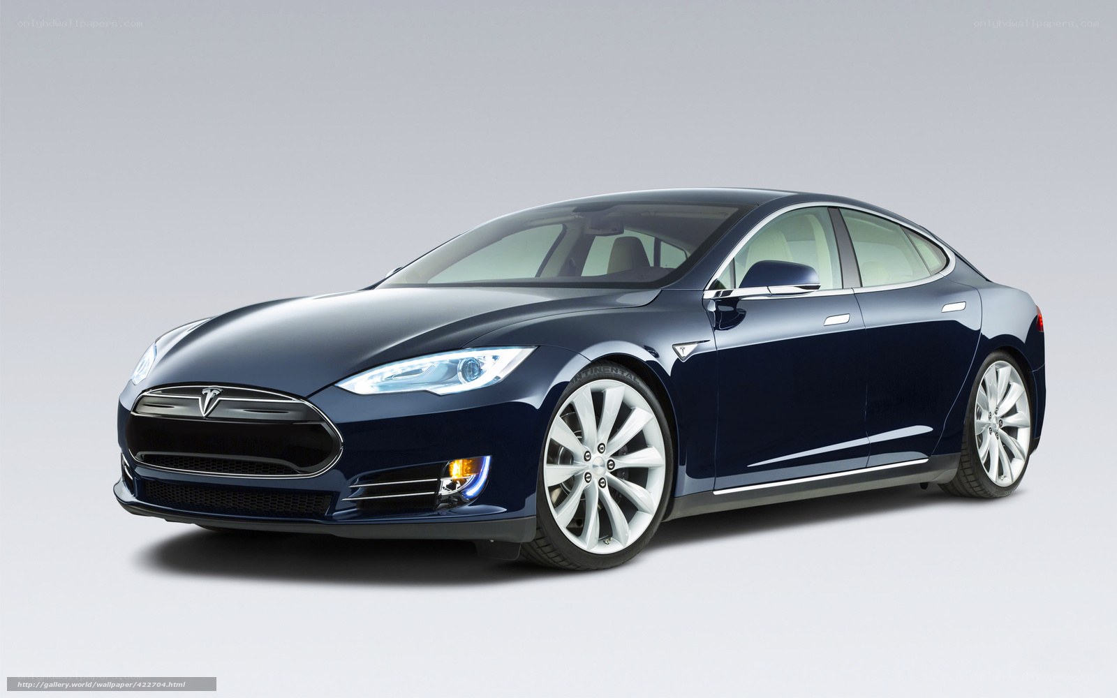 Blue Tesla Model S sedan