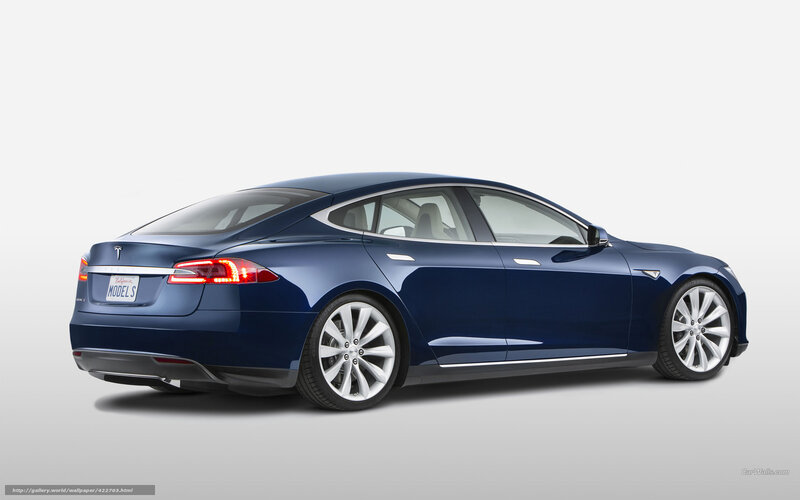 Blue Tesla Model S sedan