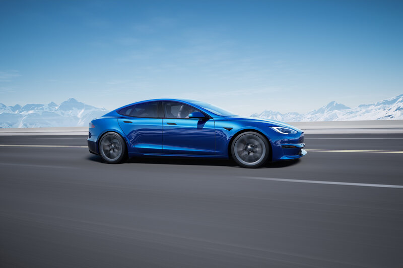 Blue Tesla Model S — Serene