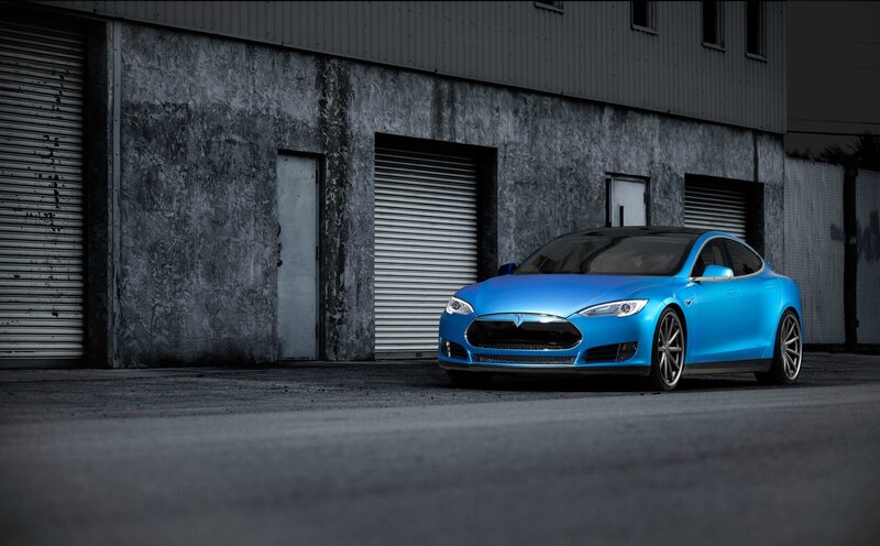 Blue Tesla Model S