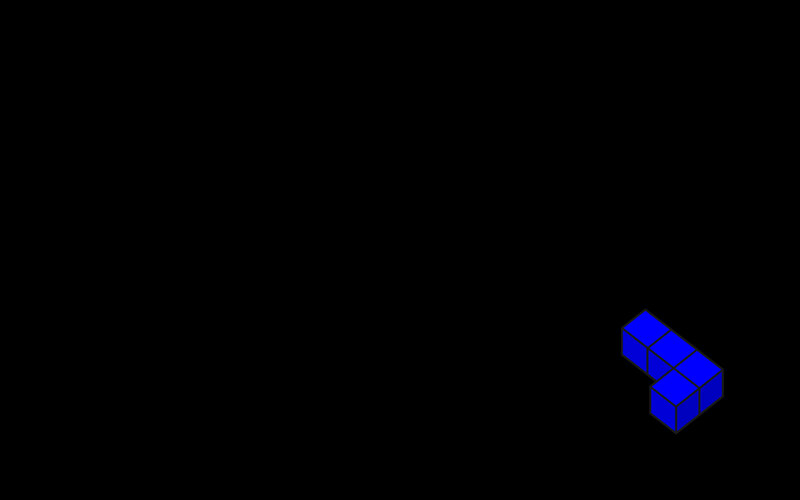 Blue Tetris block on black